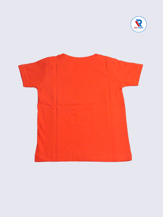 Boys T-Shirt 05 to 14yrs in Red Orange Color(Back)-RioTrend