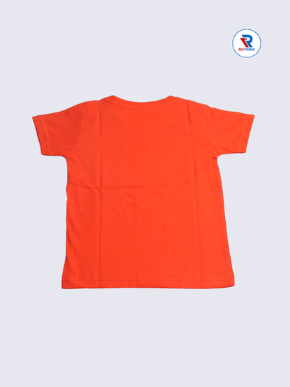Boys T-Shirt 05 to 14yrs in Red Orange Color(Back)-RioTrend