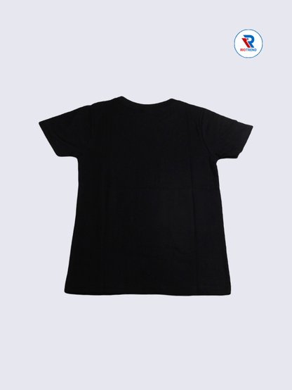 Boys T-Shirt 07-08yrs in Black with Gold Color(Back)-RioTrend