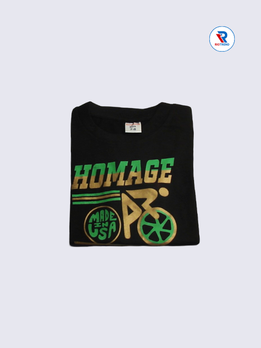 Boys T-Shirt 07-08yrs in Black with Green Color(Folded)-RioTrend
