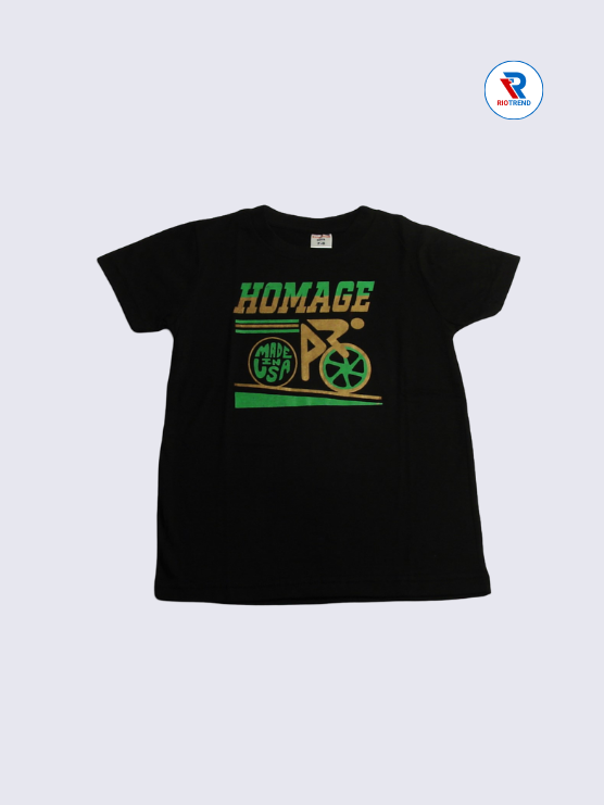 Boys T-Shirt 07-08yrs in Black with Green Color(Front)-RioTrend