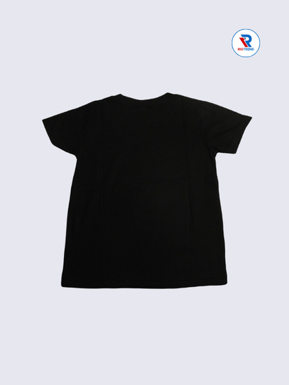 Boys T-Shirt 07-08yrs in Black with Green Color(Back)-RioTrend