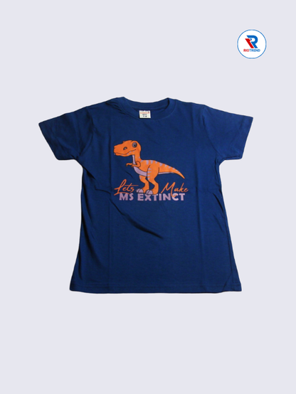 Boys T-Shirt 07-08yrs in Blue with Orange Color(Front)-RioTrend