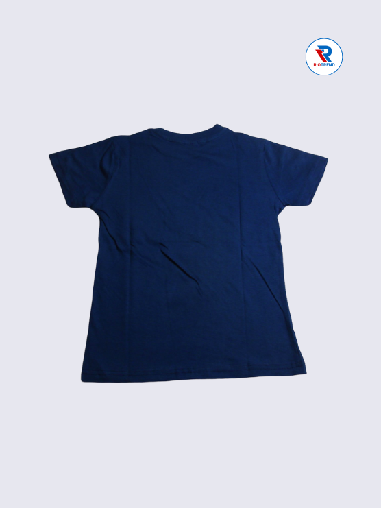 Boys T-Shirt 07-08yrs in Blue with Orange Color(Back)-RioTrend