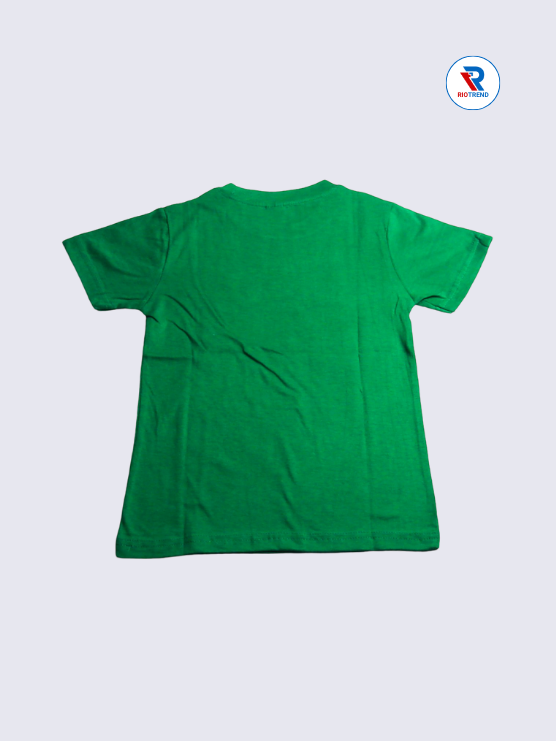 Boys T-Shirt 07-08yrs in Green with Black Color(Back)-RioTrend