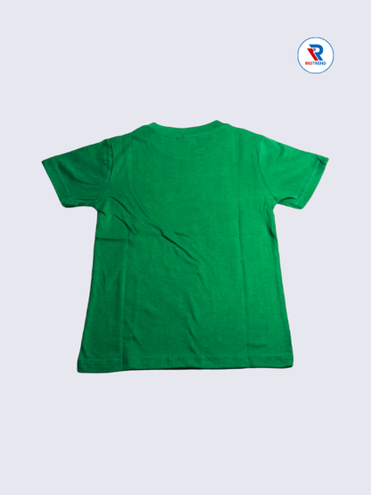 Boys T-Shirt 07-08yrs in Green with Black Color(Back)-RioTrend