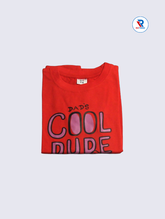 Boys T-Shirt 07-08yrs in Red with Pink Color(Folded)-RioTrend
