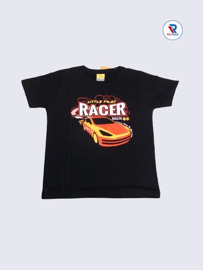 Boys T-Shirt 09 to 10yrs in Dark Charcoal Color(Front)-RioTrend