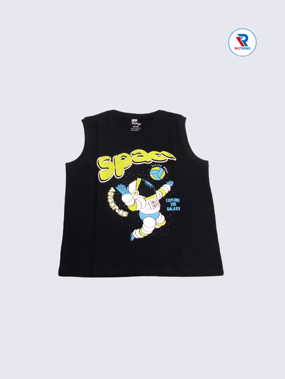 Boys T-Shirt 09-10yrs in Jet Black Color(Front)-RioTrend