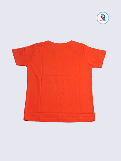 Boys T-Shirt 09 to 10yrs in Mandarin Orange Color(Back)-RioTrend