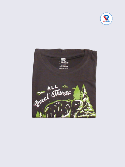 Boys T-Shirt 09-10yrs in Raisin Black Color(Folded)-RioTrend