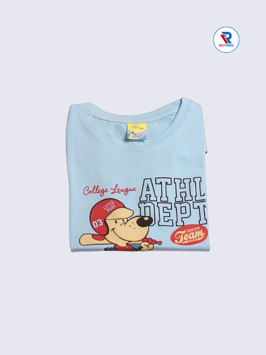 Boys T-Shirt 09 to 14yrs in Light Steel Blue Color(Folded)-RioTrend