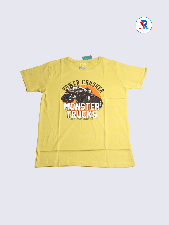 Boys T-Shirt 11 to 12yrs in Goldenrod Color(Front)-RioTrend