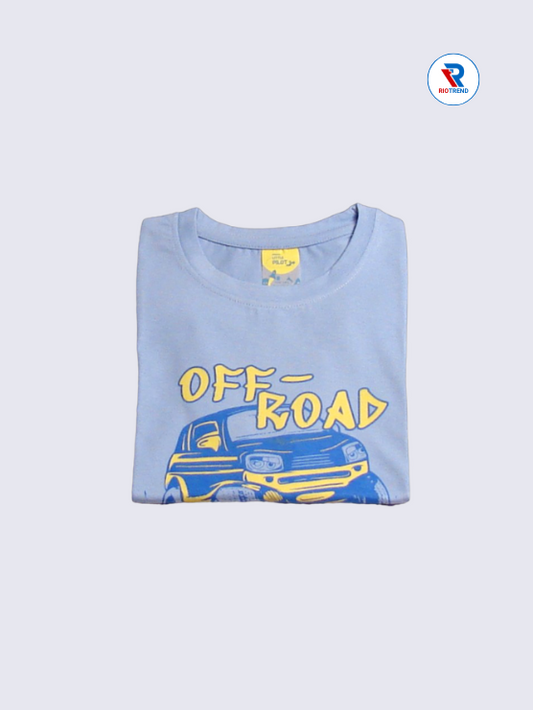 Boys' Cotton Half Sleeve T-Shirt Pastel Blue
