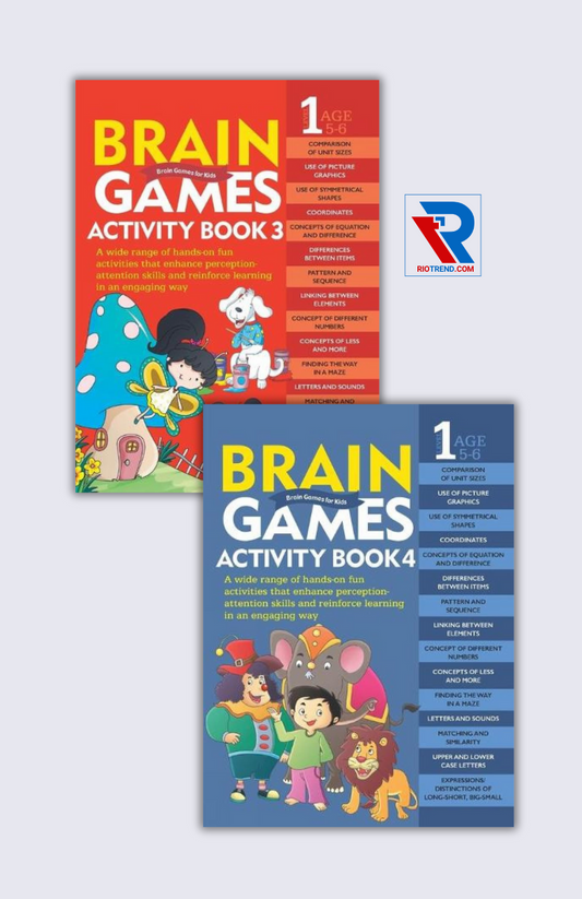 Brain Boost in Every Page (Set of 2 Books): Brain Games Activity Book 3(Level-1) and Brain Games Activity Book 4(Level-1) (English, Paperback)