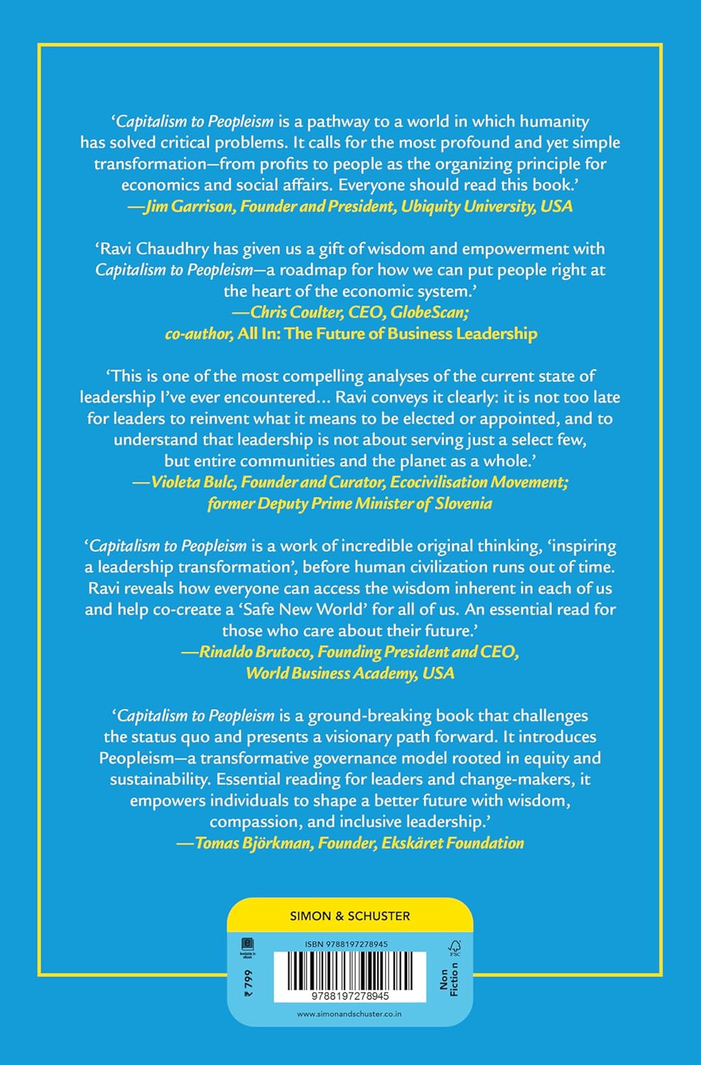 Capitalism To Peopleism (English, Paperback, Ravi Chaudhry)