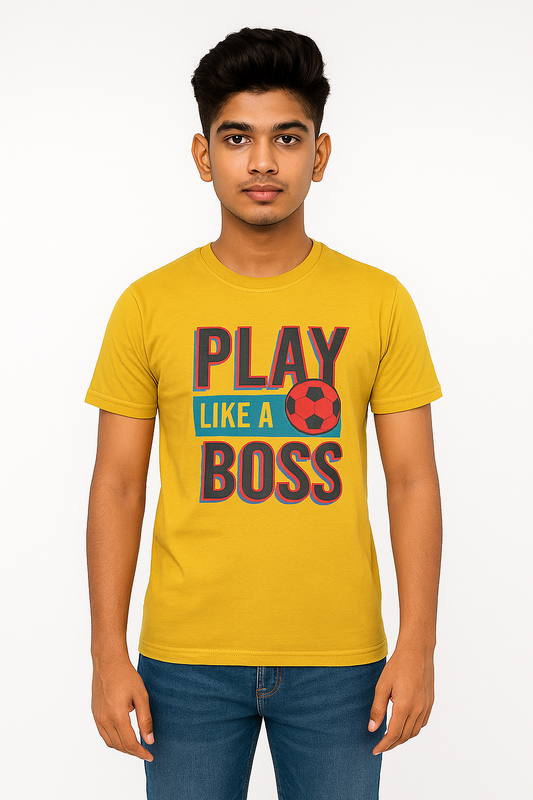 Boys' Cotton Half Sleeve T-Shirt Yellow