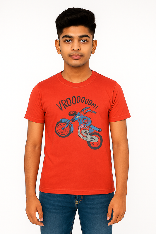 Boys' Cotton Half Sleeve T-Shirt Red