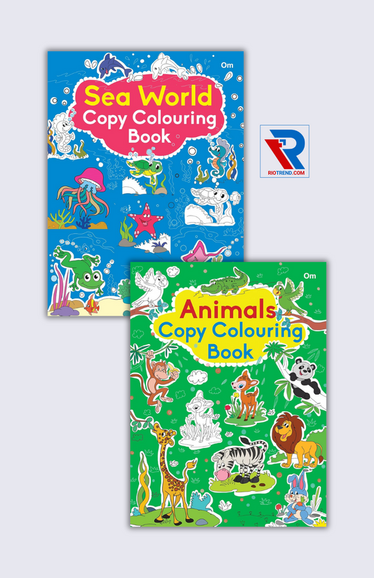 Creativity Starts with Color (Set of 2 Books):Animals Copy Colouring Book and Sea World Copy Colouring Book (English, Paperback)