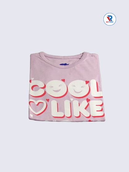 Girls Full Sleeve T-Shirt 02-03yrs in Mauve Color(Folded)-RioTrend