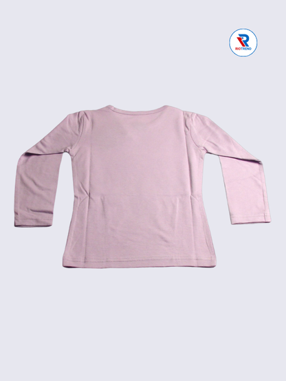 Girls Full Sleeve T-Shirt 02-03yrs in Mauve Color(Back)-RioTrend