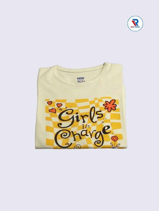 Girls Full Sleeve T-Shirt 03 to 06yrs in Cream Color(Folded)-RioTrend