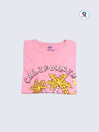 Girls Full Sleeve T-Shirt 03 to 14yrs in Carnation Pink Color(Folded)-RioTrend