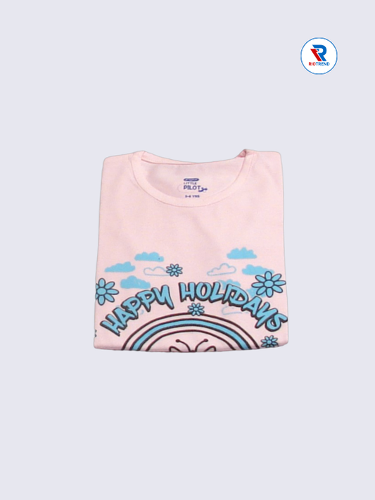 Girls Full Sleeve T-Shirt 05-06yrs in Linen Color(Folded)-RioTrend
