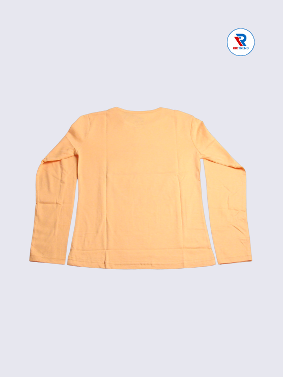 Girls Full Sleeve T-Shirt 09-10yrs in Peach Color(Back)-RioTrend