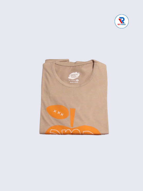 Girls Full Sleeve T-Shirt 11-12yrs in Copper Brown(Folded)-RioTrend