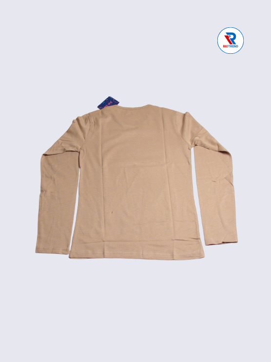 Girls Full Sleeve T-Shirt 11-12yrs in Copper Brown(Back)-RioTrend
