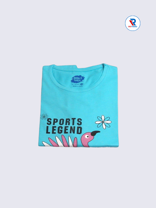 Girls Full Sleeve T-Shirt 09-10yrs in Cerulean Color(Folded)-RioTrend