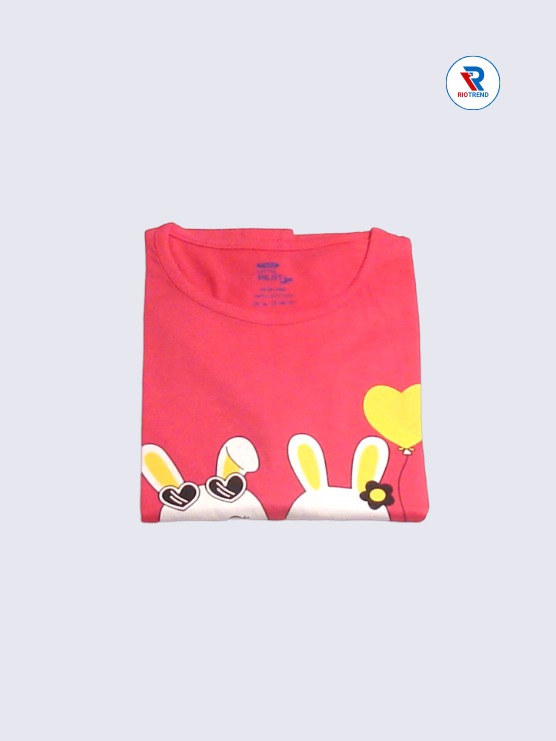 Girls Full Sleeve T-Shirt 15-16yrs in Deep Pink(Folded)-RioTrend