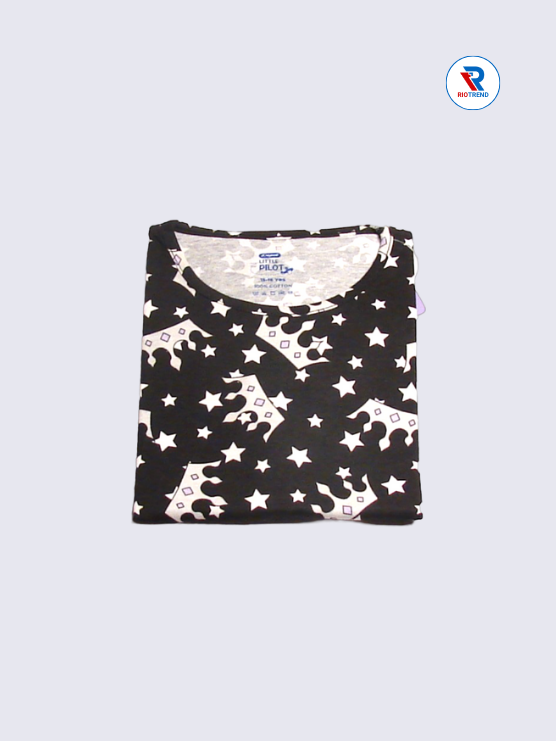 Girls Full Sleeve T-Shirt 15-16yrs in Ebony(Folded)-RioTrend