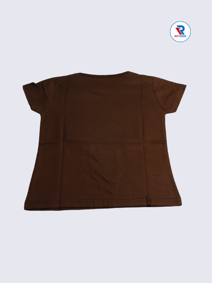 Girls T-Shirt 03-04yrs in Brown Color(Back)-RioTrend