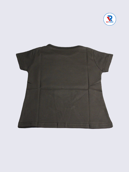 Girls T-Shirt 03-04yrs in Charcoal Color(Back)-RioTrend
