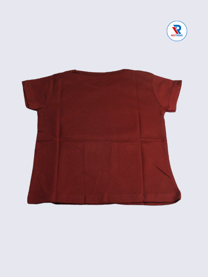 Girls T-Shirt 03-04yrs in Maroon Color(Back)-RioTrend