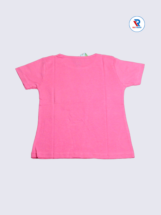 Girls T-Shirt 05-06yrs in Carnation Pink Color(Back)-RioTrend
