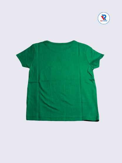 Girls T-Shirt 05 to 08yrs in Green Color(Back)-RioTrend
