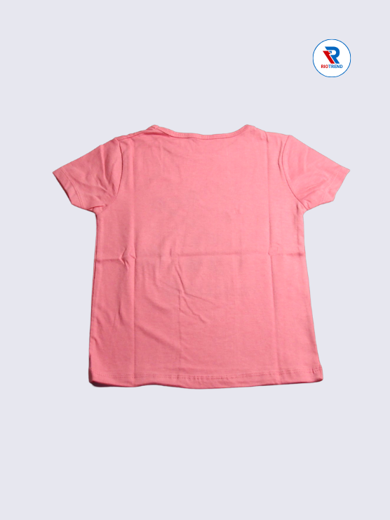 Girls T-Shirt 05 to 08yrs in Pink Color(Back)-RioTrend