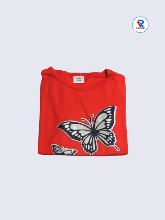 Girls T-Shirt 05 to 08yrs in Red Color(Folded)-RioTrend