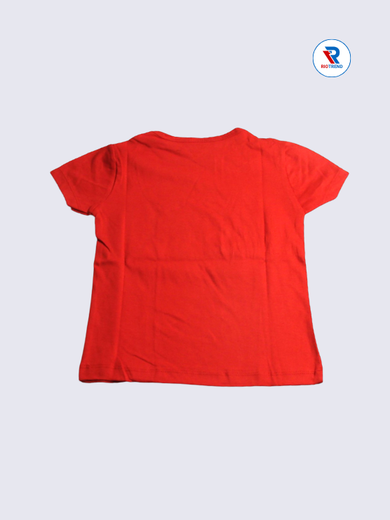 Girls T-Shirt 05 to 08yrs in Red Color(Back)-RioTrend