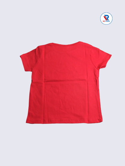 Girls T-Shirt 05 to 12yrs in Dark Pink Color(Back)-RioTrend
