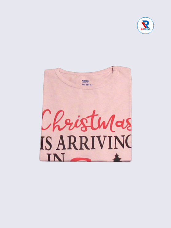 Girls T-Shirt 07-08yrs in Pale Chestnut Color(Folded)-RioTrend