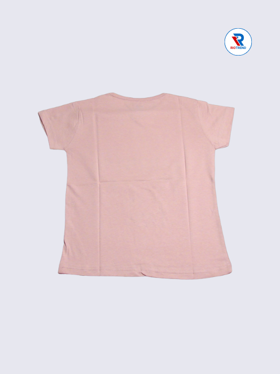 Girls T-Shirt 07-08yrs in Pale Chestnut Color(Back)-RioTrend