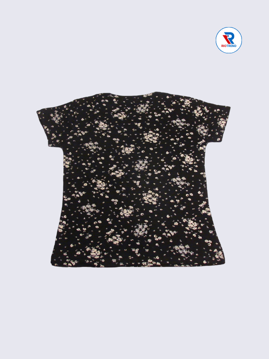 Girls T-Shirt 07-08yrs in Raisin Black Color(Back)-RioTrend