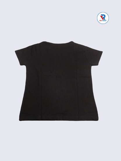 Girls T-Shirt 09-10yrs in Black Color(Back)-RioTrend