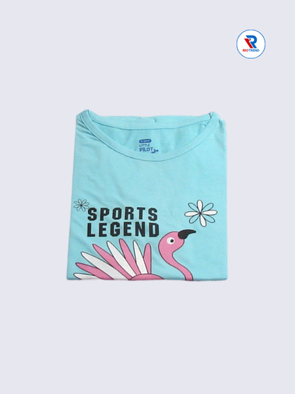 Girls T-Shirt 09-10yrs in Light Cyan(Folded)-RioTrend