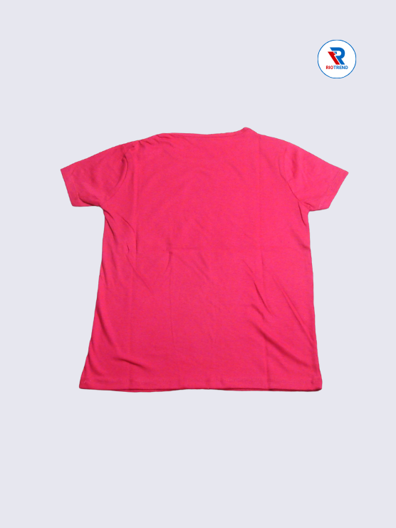 Girls T-Shirt 09 to 12yrs in Dark Pink Color(Back)-RioTrend