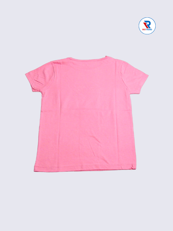 Girls T-Shirt 09 to 12yrs in Pink Color Color(Back)-RioTrend